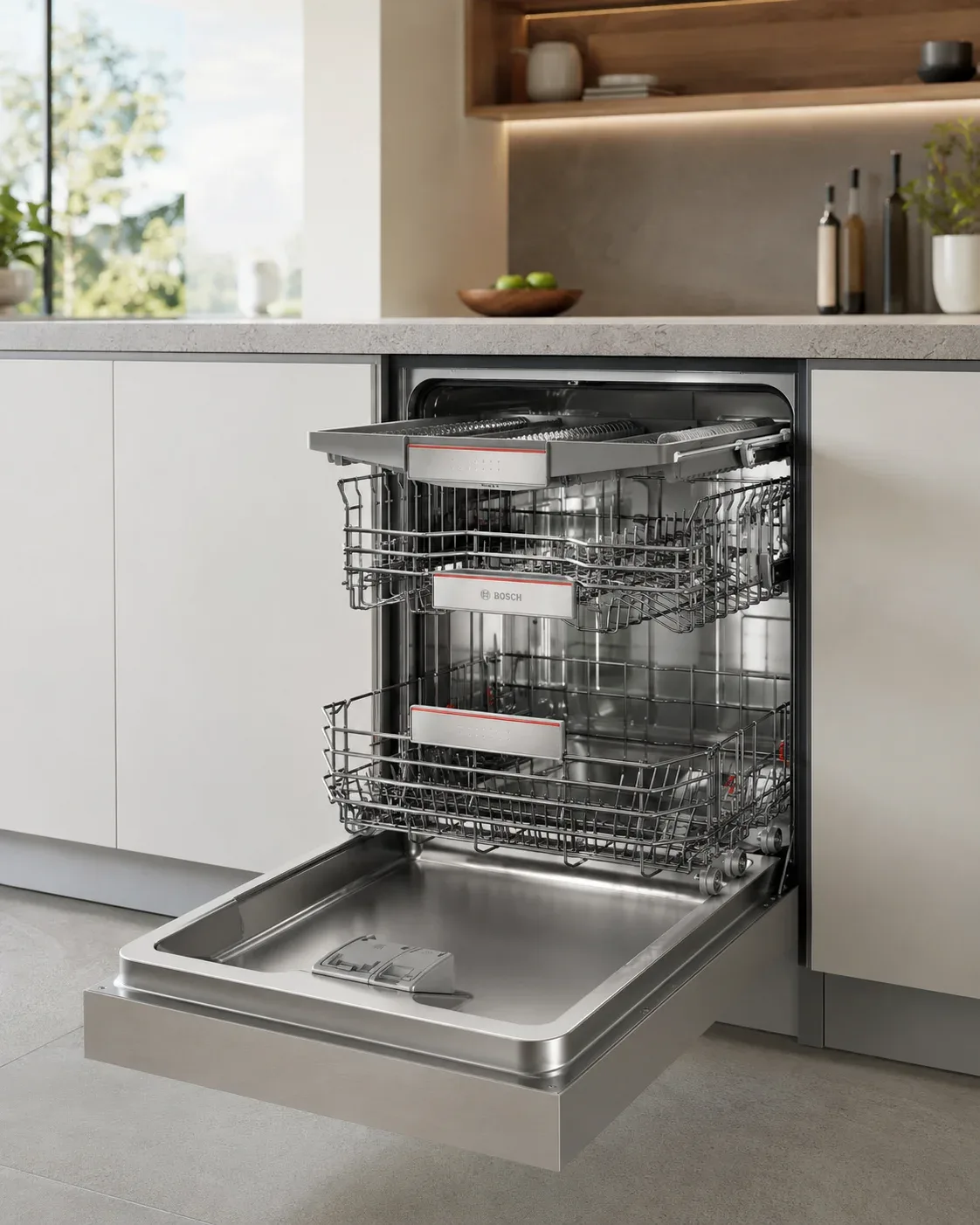 Technician diagnosing a Bosch appliance